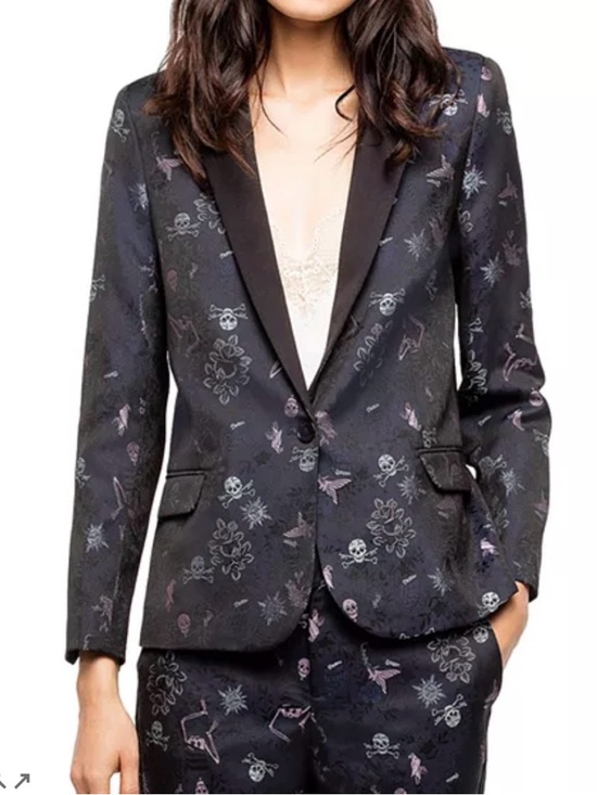Zadig & Voltaire Jackets & Blazers - Zadig & Voltaire Victor Tattoo-Print Blazer size 38 FR OR us 6 skull skeleton